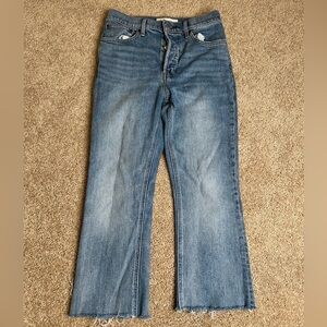 Denim Forum Aritzia The‎ Bailey High Rise Crop Flare Jeans Size 27